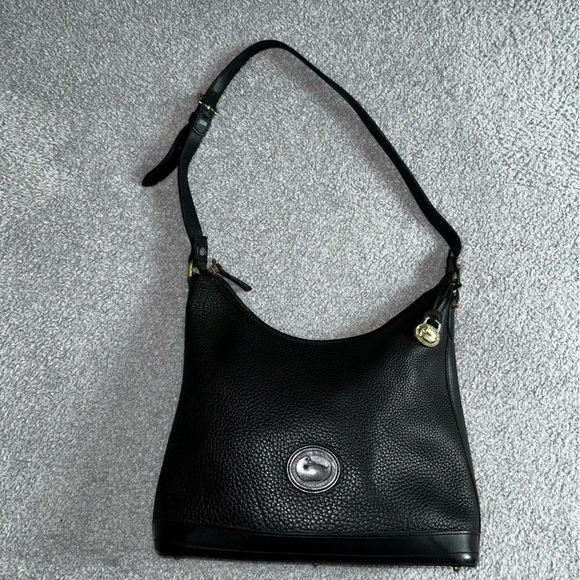 Dooney & Bourke Black Pebbled Leather Shoulder Bag - Picture 1 of 13